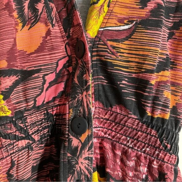 Zara Hawaiian Sunset Printed Jumpsuit Romper size S - Picture 9 of 11